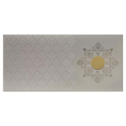 Invitation Card - Majestic and mesmerising Invitation card in white and silver-KNK4197