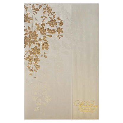 Invitation Card - Exclusive Gold Floral Marriage Invitation Cards-KNK4234