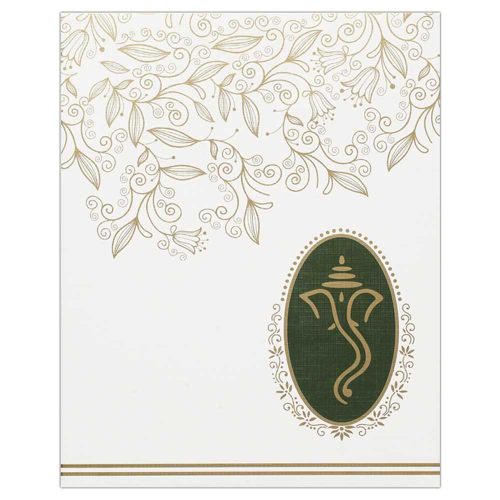 Invitation Card - Intricate Flower Design Wedding Invitation Card-KNK4323