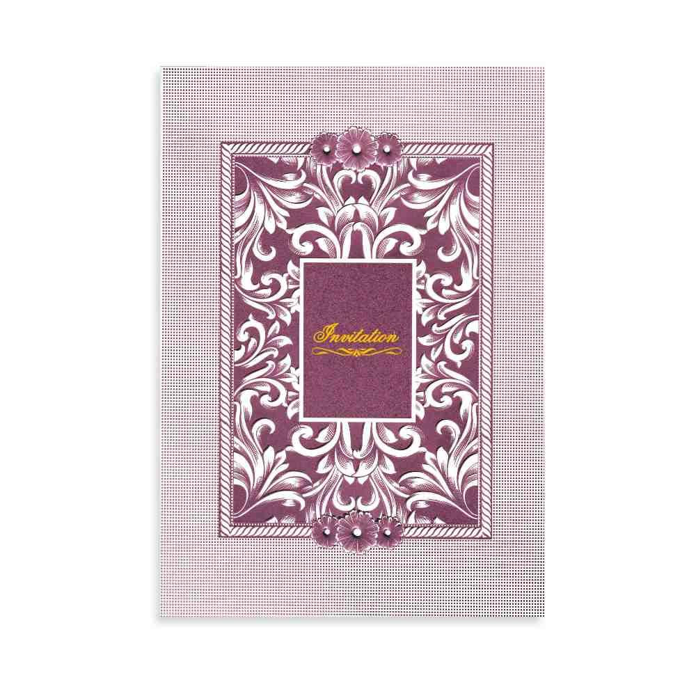 Violet Floral Invitation Card