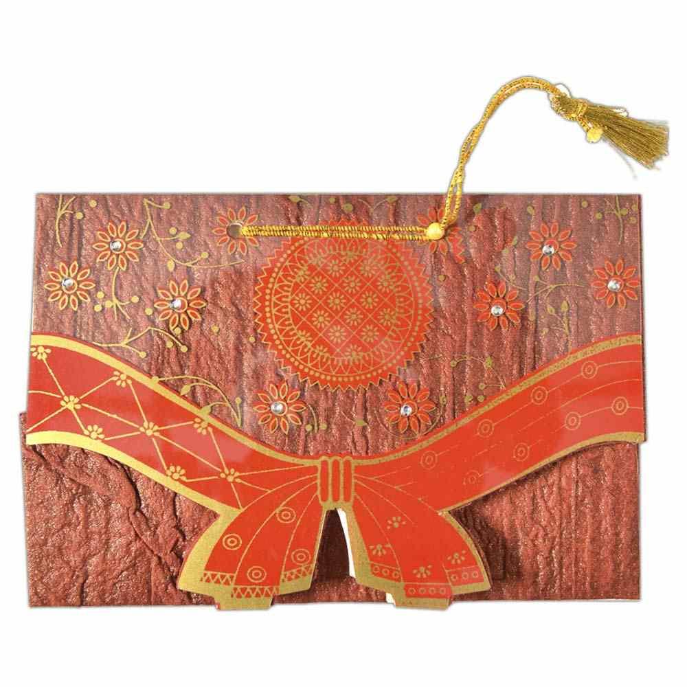 Maroon Personal Knot Design Handmade Invitation-KNK4405