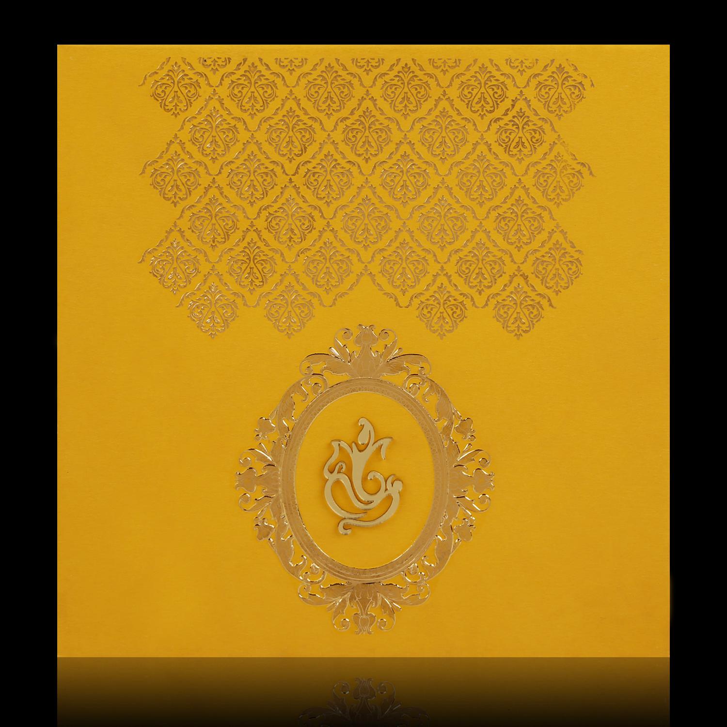 Yellow Padded Invitation Card-KNK4459