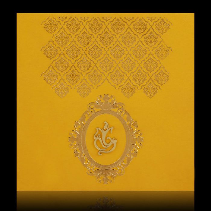 Yellow Padded Invitation Card-King of Cards