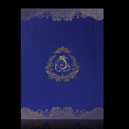 Violet Ganesha Floral Invitation Card-KNK4529