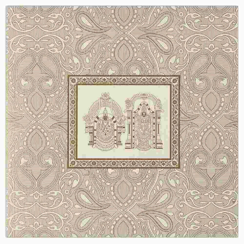 Dazzling  Gold Shading With Padmavathi Balaji Wedding Invitation Card- KNK4596