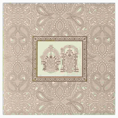 Dazzling  Gold Shading With Padmavathi Balaji Wedding Invitation Card- KNK4596