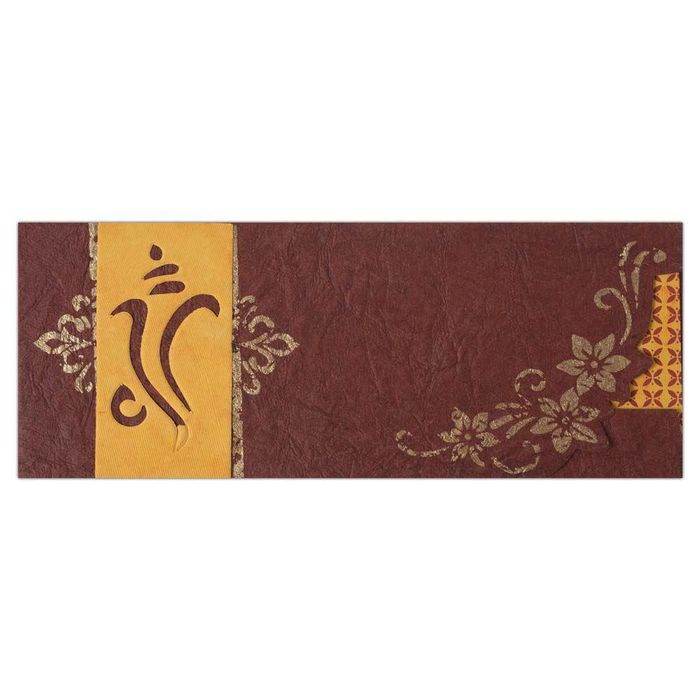Invitation Card - Vibrant and Vivid Ganesha invitation card in maroon and yellow-KNK4601-King of Cards