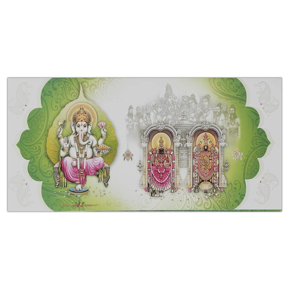 Invitation Card Radha Krishna Metallic Wedding Card