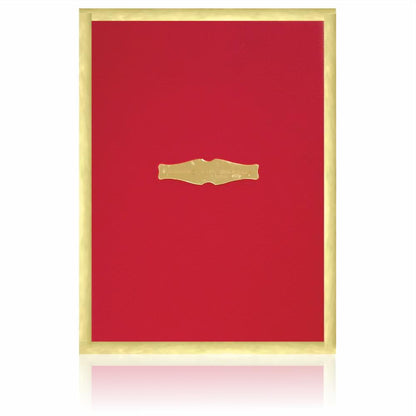 Pristine Royal Red Shading With Gold Border Padding Wedding Card - KNK4680