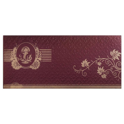 Maroon Ganesha Invitation Card-KNK4696