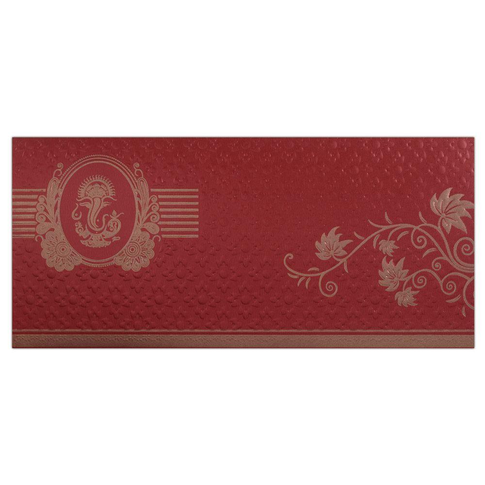 Red Ganesha Wedding Card-KNK4726