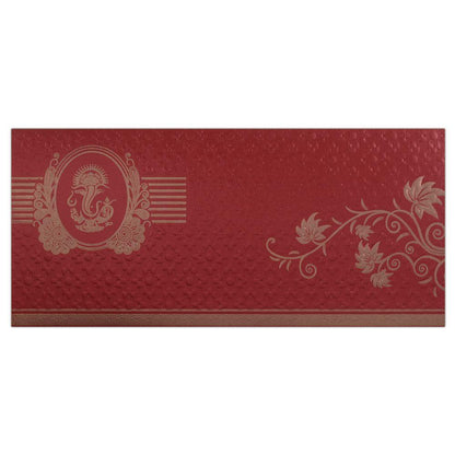 Red Ganesha Wedding Card-KNK4726