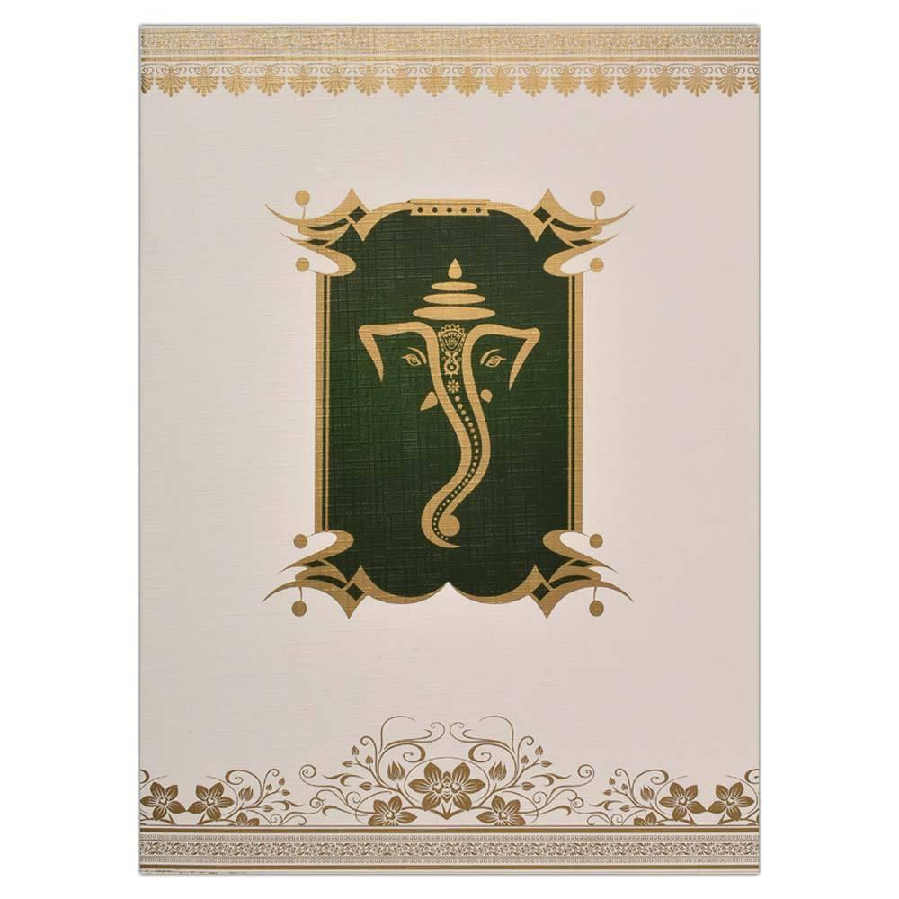 Invitation Card - Golden Ganesha Swarup All-Ceremony Invitation Card-KNK4836