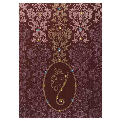 Invitation Card - Maroon Ganesha Card with Unmatched sophistication-KNK4882-King of Cards