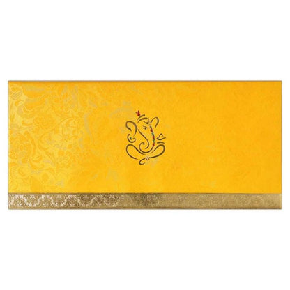 Padded Gold Ganesha Invitation Card-King of Cards