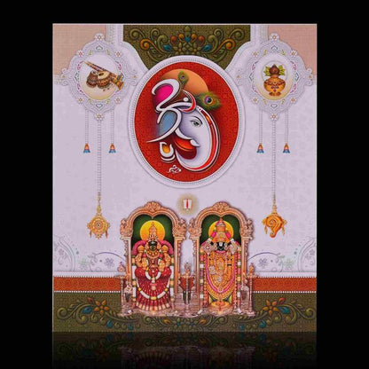 White Balaji Padmavathi Invitation Card-King of Cards
