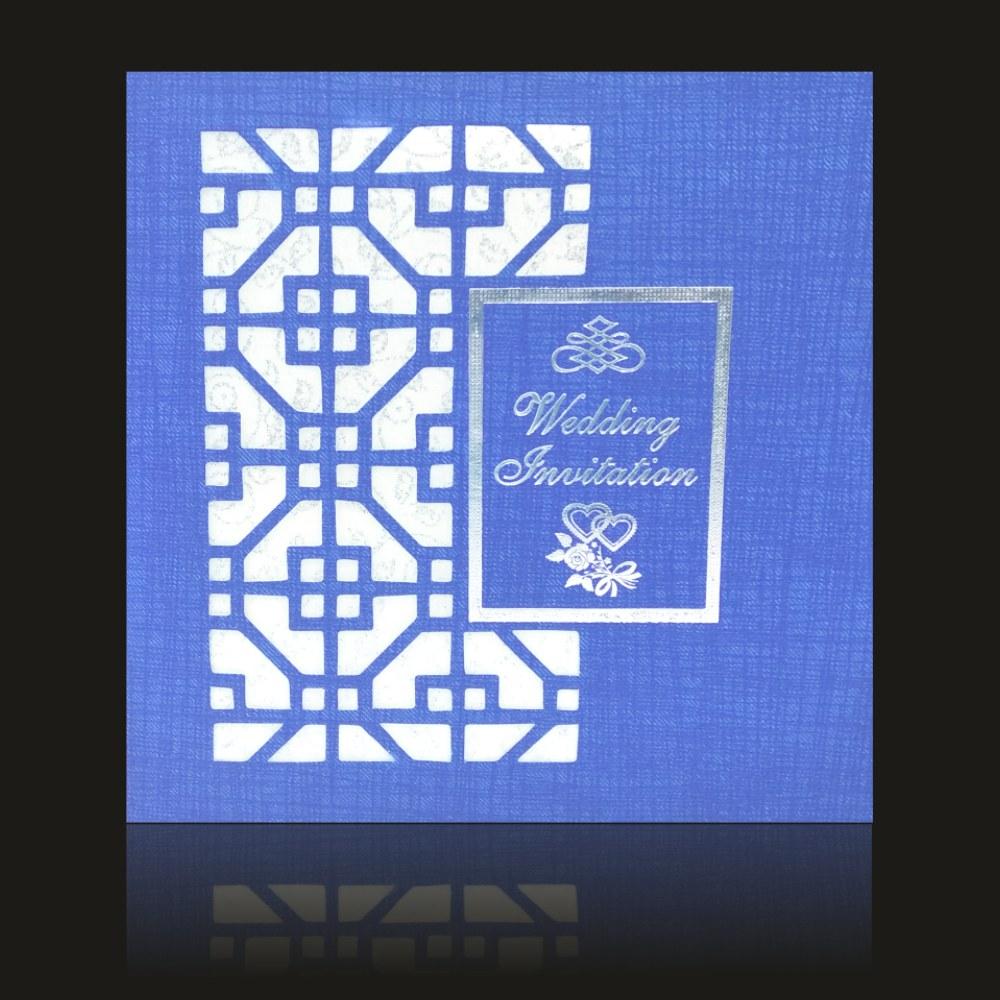 Blue Laser cut Invitation Card-KNK833BI
