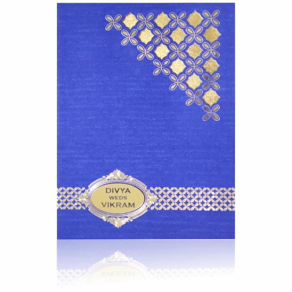 Gold And Blue Padding Invitation Card-Knpc9517b
