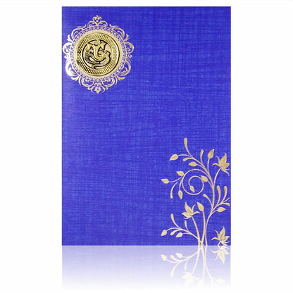 Blue Prince Paper Print Leaf Design In Gold Foiling Print-KNPP711B