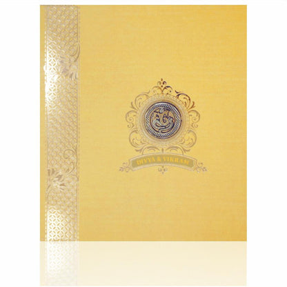 Gold Padded Stiff Board Invitation Card In Gold Foiling Print-KNPS7502G
