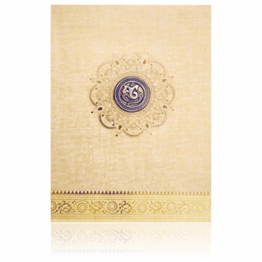 Brown Gold Premium Padded Card With Ganesha Sticker-KNPS9521N