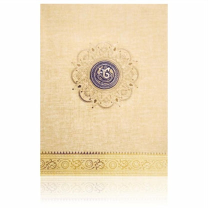 Brown Gold Premium Padded Card With Ganesha Sticker-KNPS9521N-King of Cards