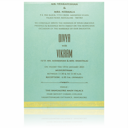 Yellow and Cyan Classy Wedding Invitation-KNSR13GL