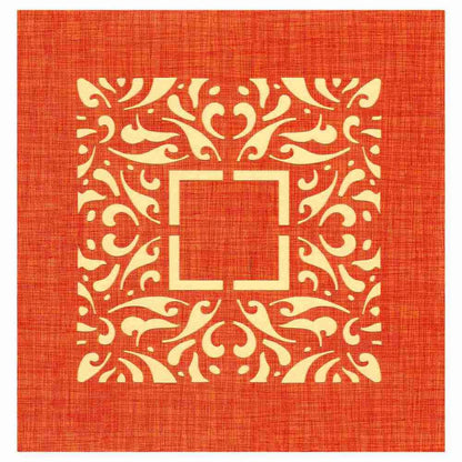 Dashing Orange Shading With Laser Cut Blossom Design Wedding Card - KRM06040