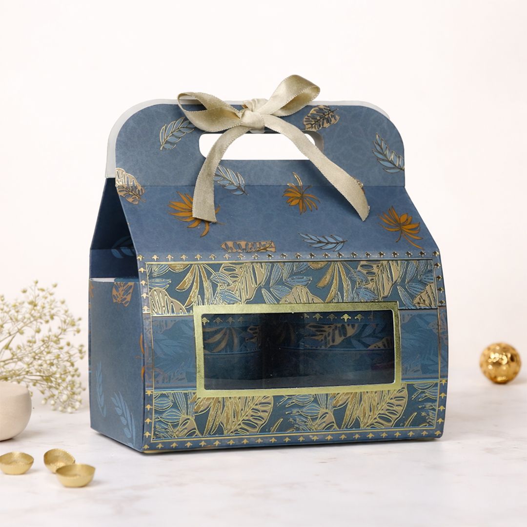 Blue Floral Leaf Return Gift Hamper-GNBT9501