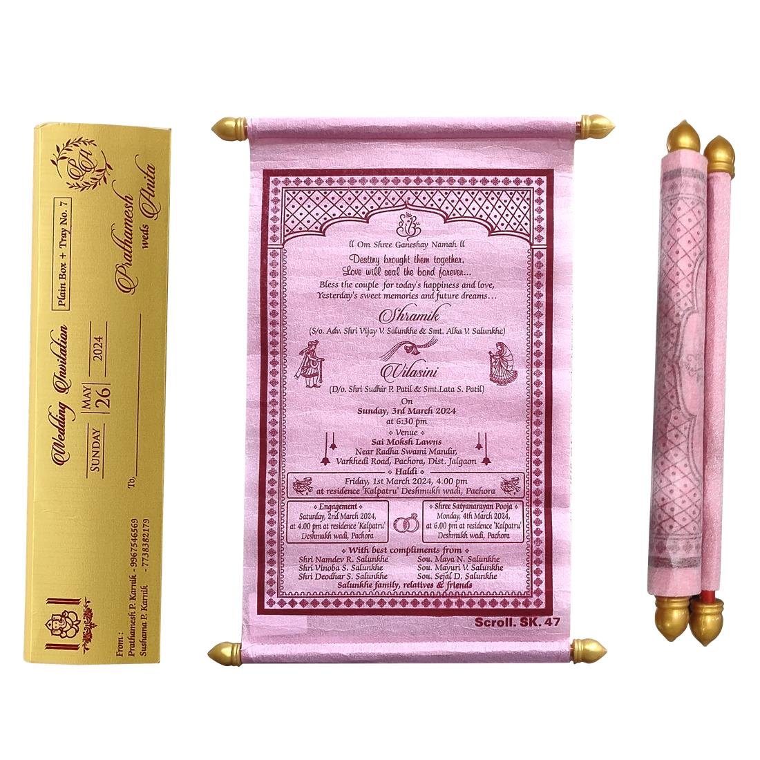 Pastel Pink Scroll Card-King of Cards