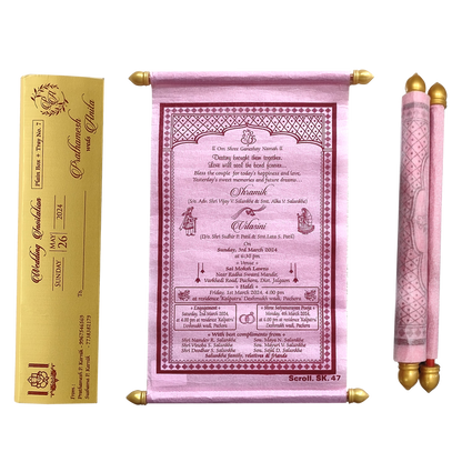 Pastel Pink Scroll Card-King of Cards
