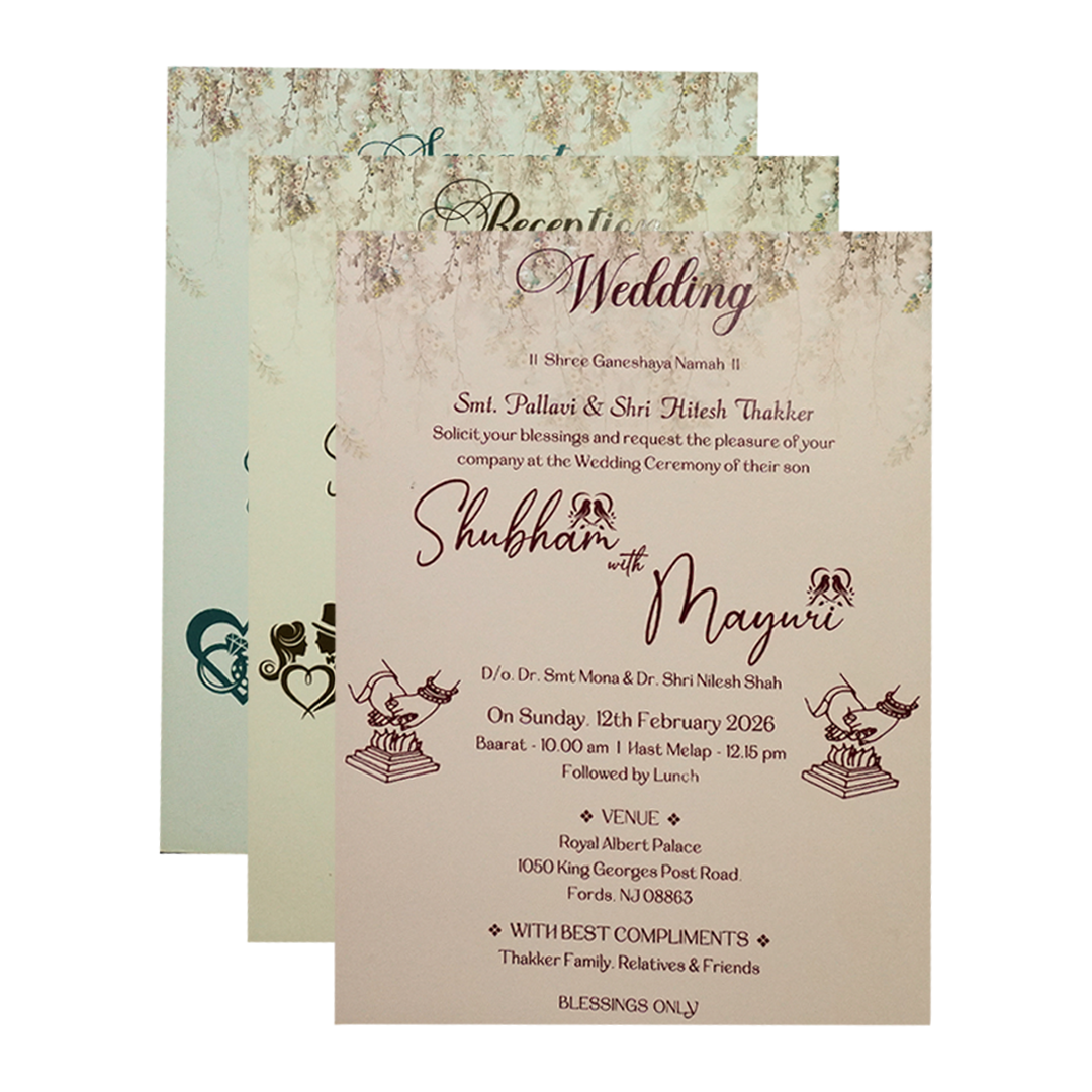 Green Elephant Baraat Wedding Card-KSH73300