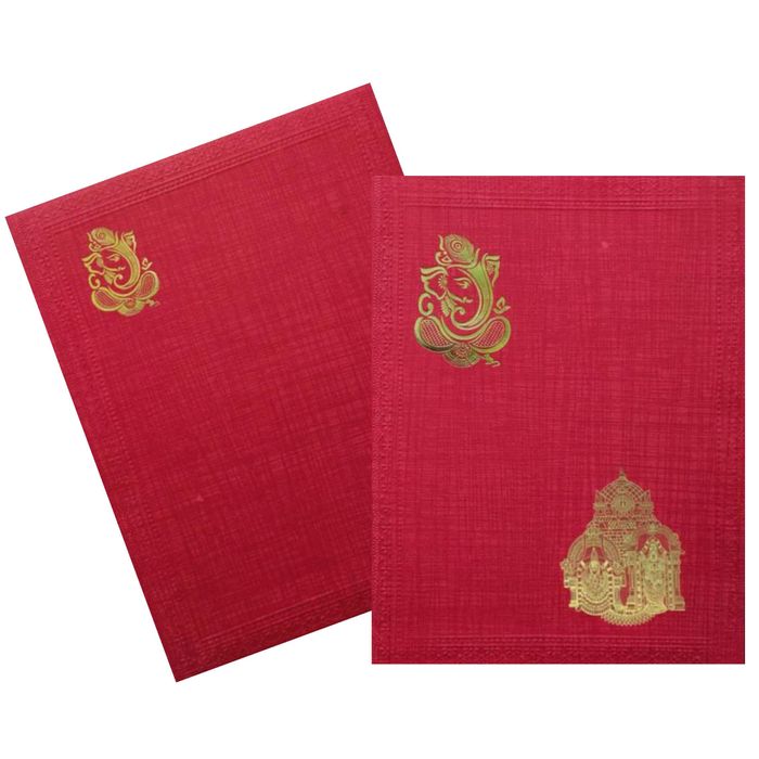 Red Metallic Balaji Padmavathi Invitation Card-King of Cards