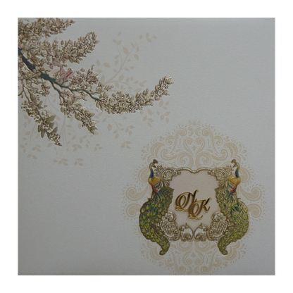 Cream Padded Box Invitation Card-King of Cards