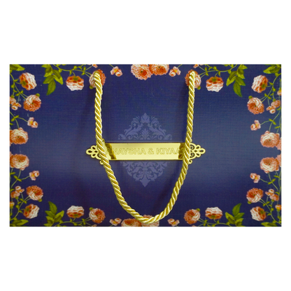 Navy Blue Floral Wedding Box-KRC30010