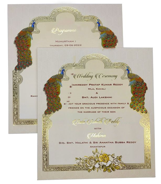 Grey Ultra Premium Luxury Invite With Two Sweet Boxes-KNKUP046-King of Cards