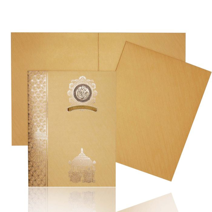 Brown Metallic Balaji And Padmavathi Design-KNR5701G-King of Cards