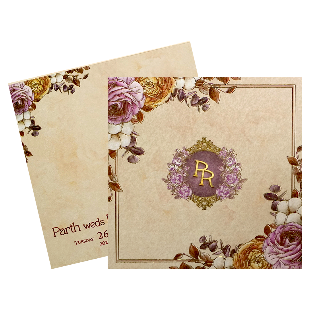 Light Orange Floral Wedding Card-King of Cards