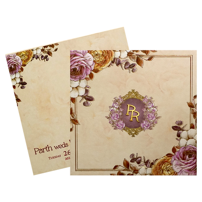 Light Orange Floral Wedding Card-King of Cards