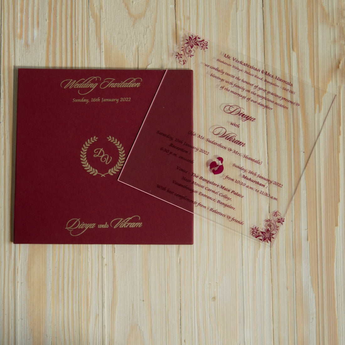 White Acrylic Invitation Card-King of Cards