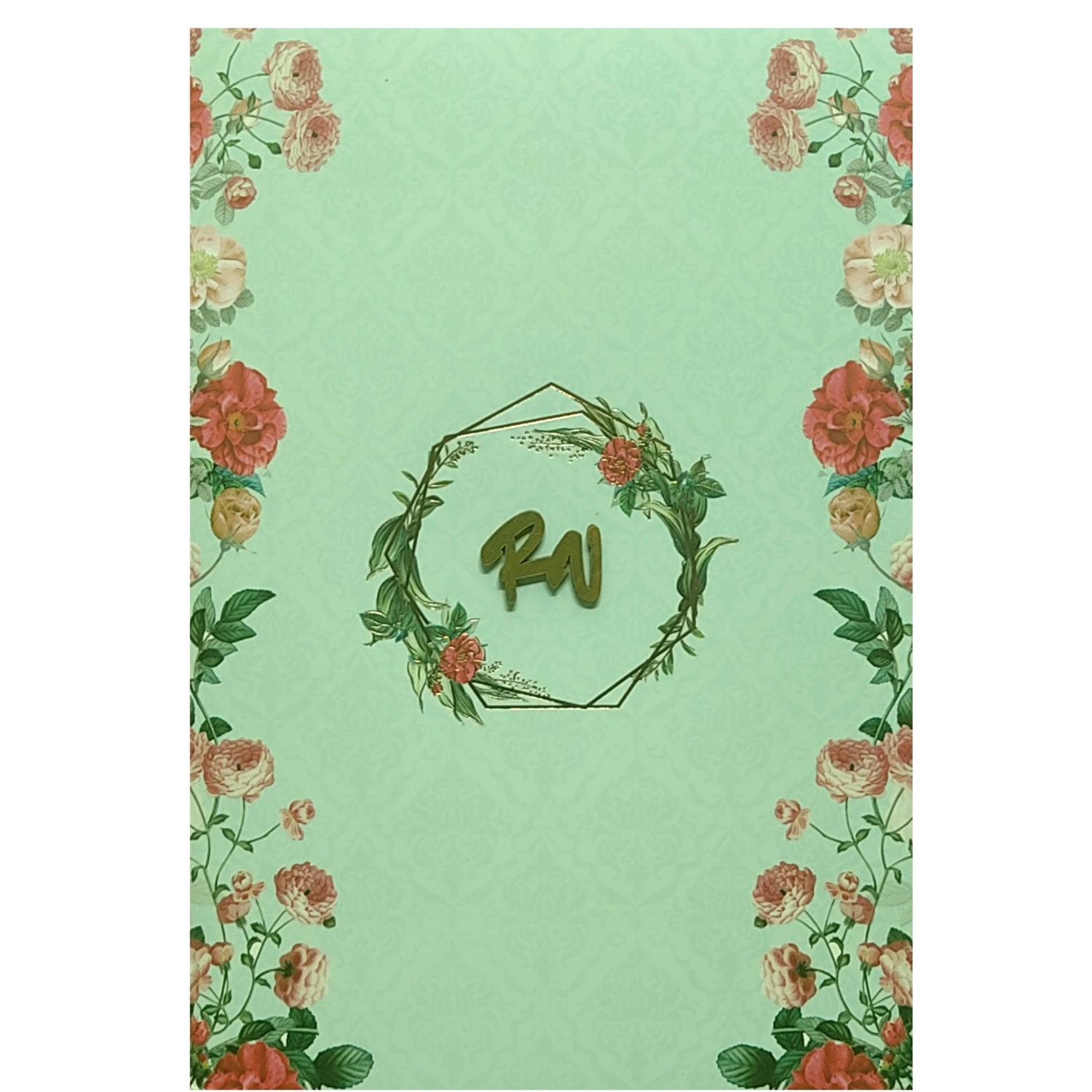 Soft Green Floral Invitation Card-King of Cards