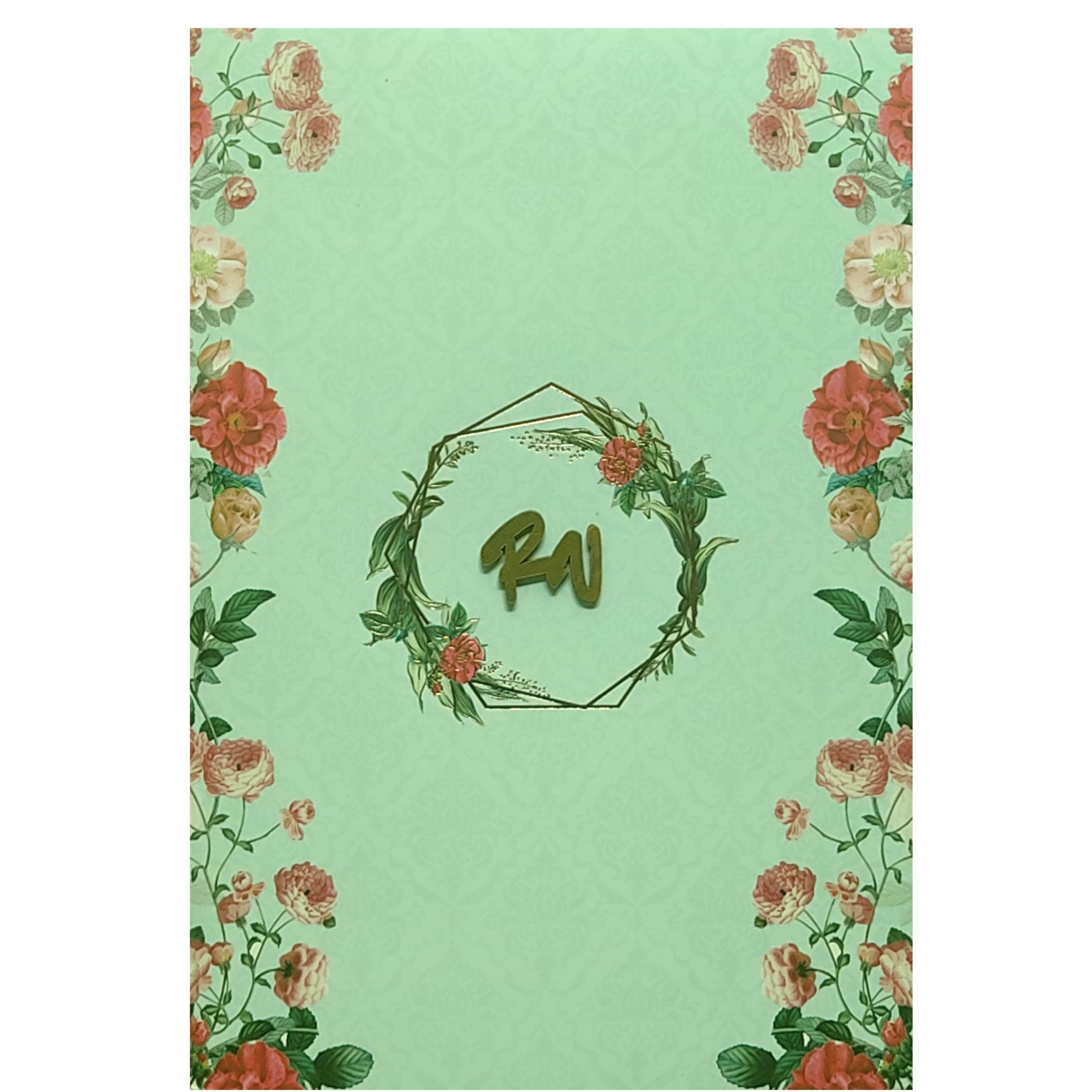 Soft Green Floral Invitation Card-King of Cards