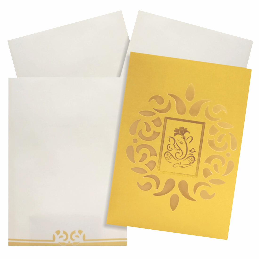 Gold Die Cut Floral Invitation