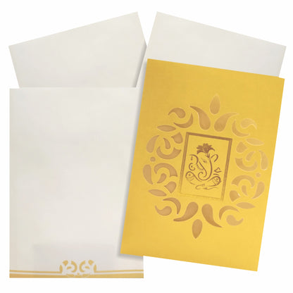 Gold Die Cut Floral Invitation