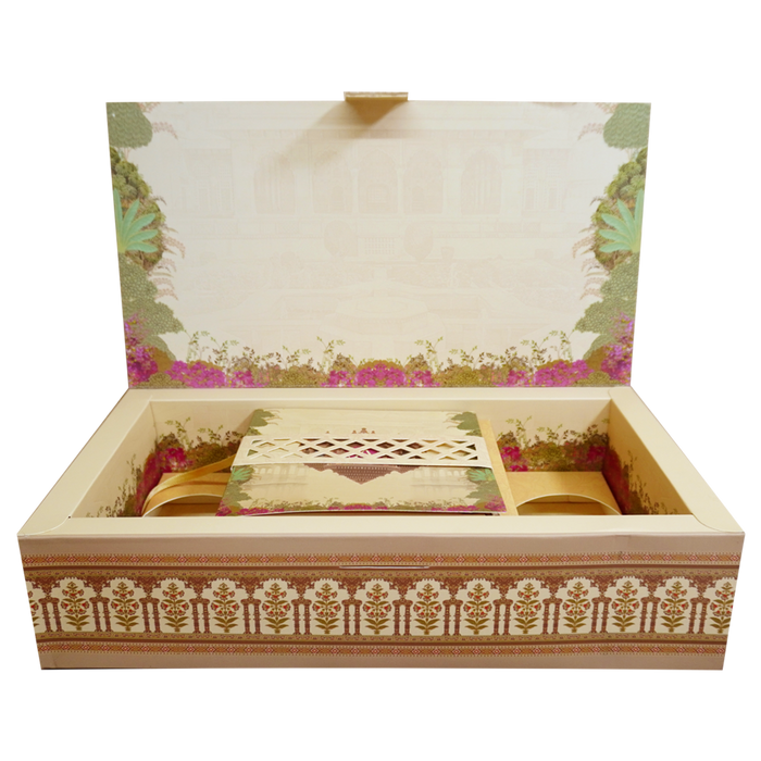 Brown Floral Arch Box Invitation-King of Cards