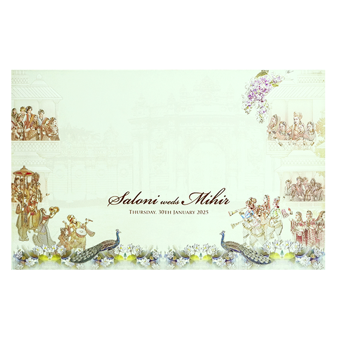Lime Yellow Royal Traditional Wedding Card-King of Cards