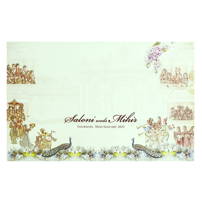 Lime Yellow Royal Traditional Wedding Card-King of Cards