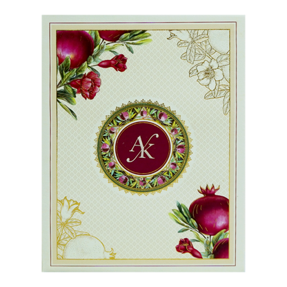 Cream Pomegranate Wedding Card-King of Cards