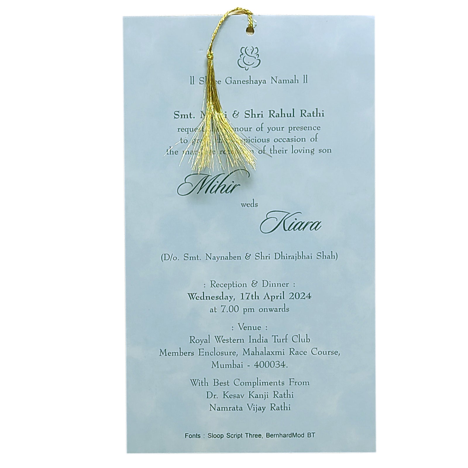 Light Blue Single Sheet Invitation-KRCS6482