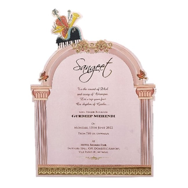 Pink Ultra Premium Laser Cut Bride And Groom Wedding Card-KNKUP047-King of Cards